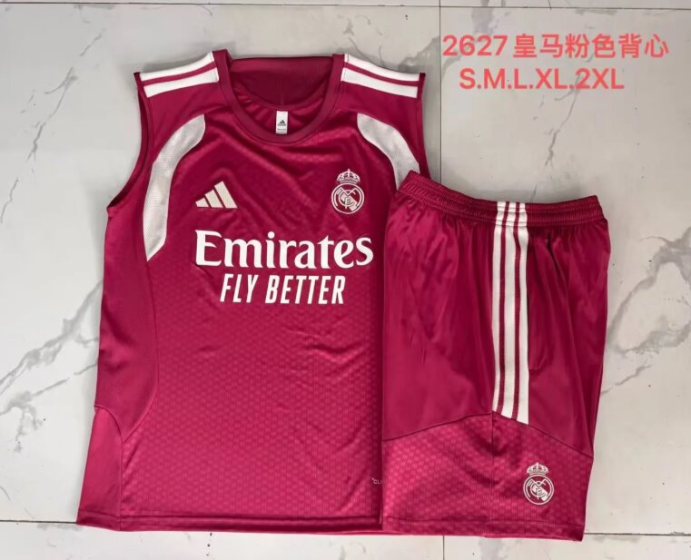 AAA Quality Real Madrid 26/27 Pink Vest Training Kit